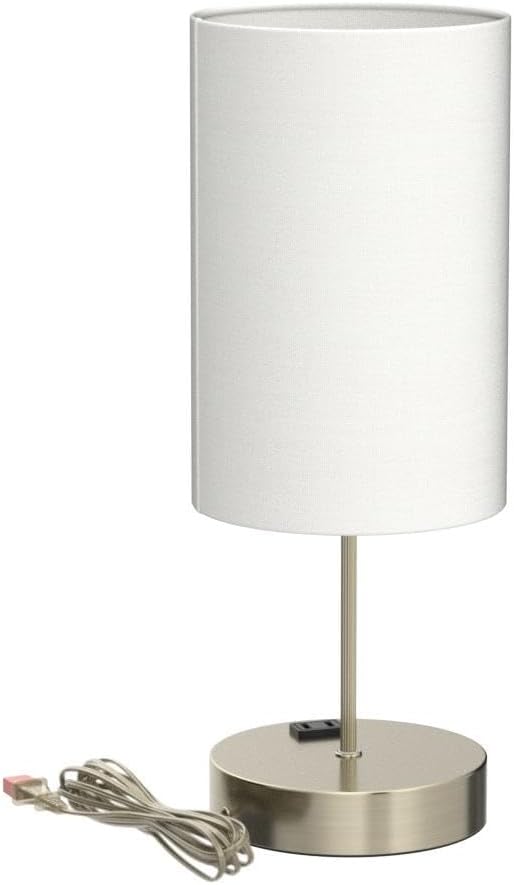 Set of 2 Touch Control Table Lamps with 2 USB Charging Ports&AC Outlet
