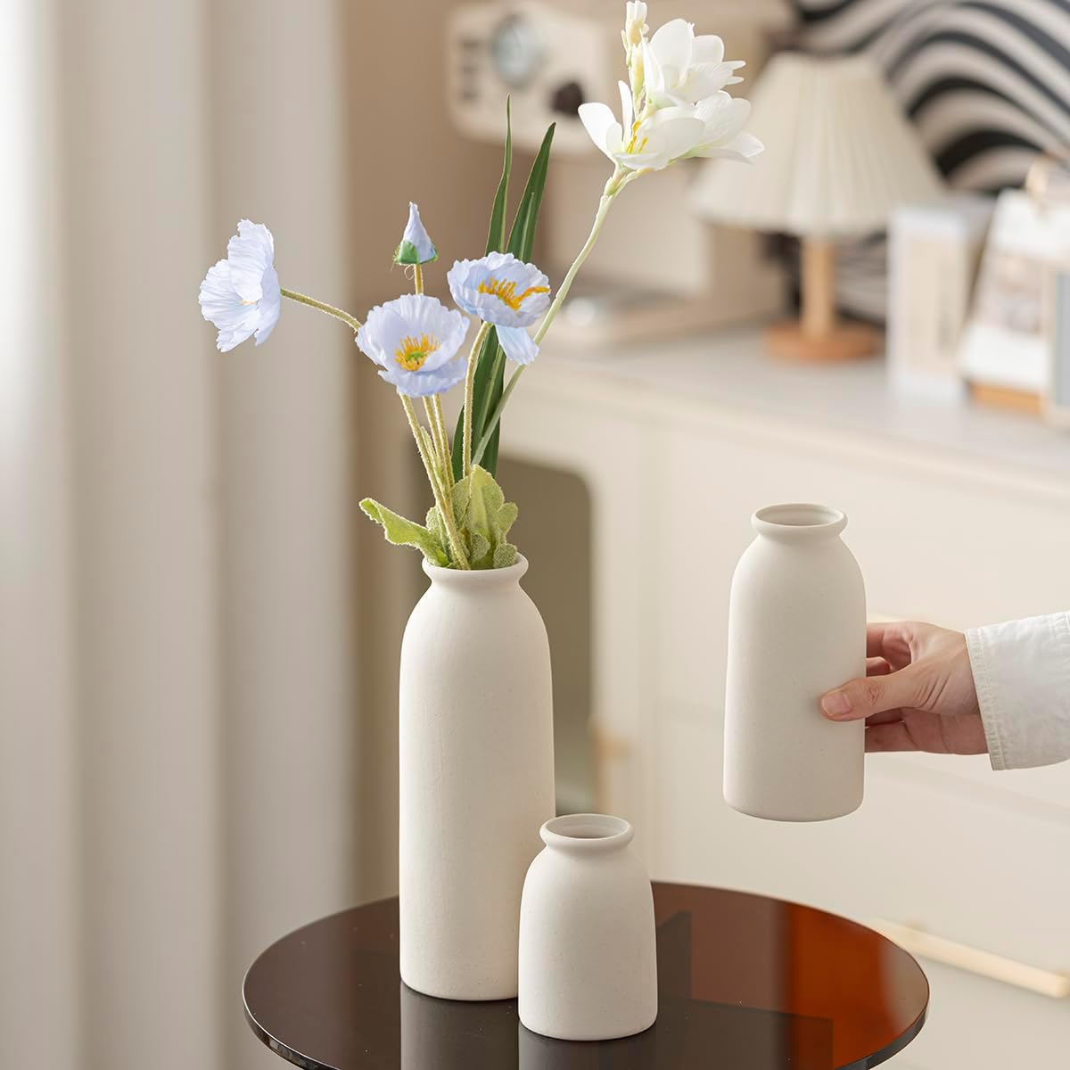 Ceramic Vase Set-3 (Beige)
