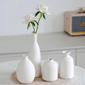 White Ceramic Vase Set of 4 (white)