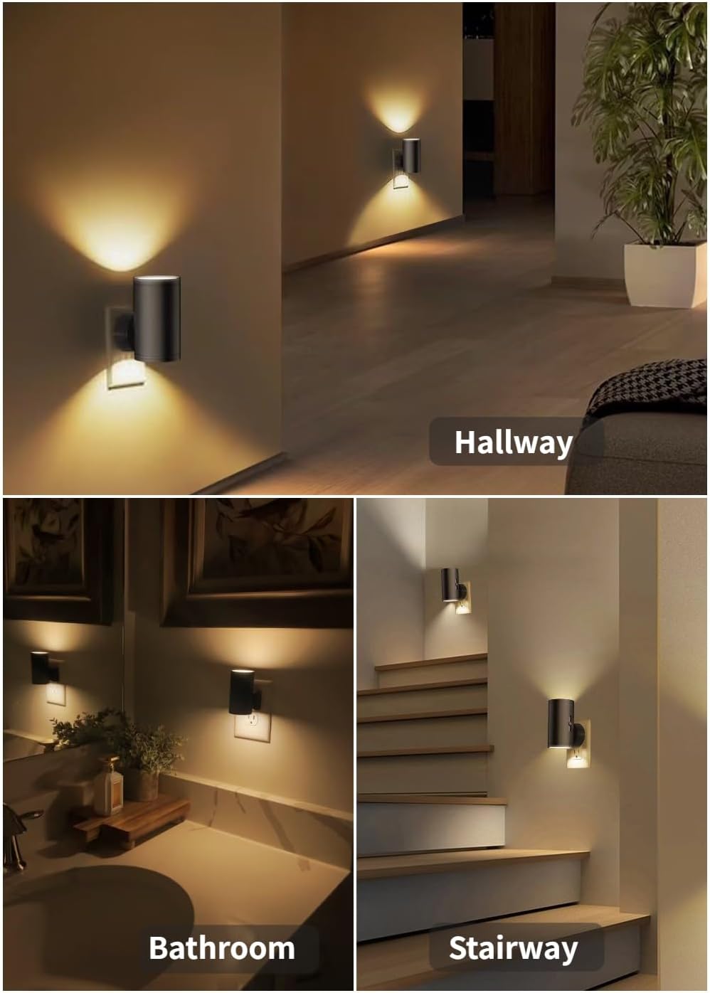 TSEXES LED Night Lights Plug into Wall, Dusk to Dawn Sensor,5-300LM Adjustable Brightness