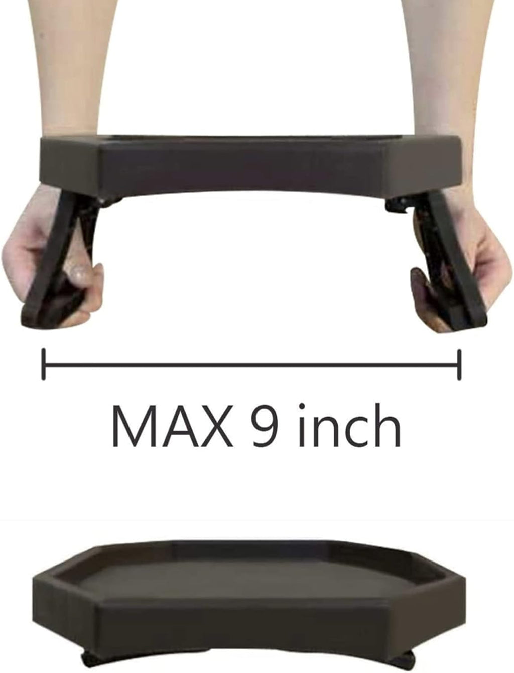 Sofa Arm Clip Table, Armrest Tray Table, Drinks/Remote Control/Snacks Holder … (Platic, Brown)