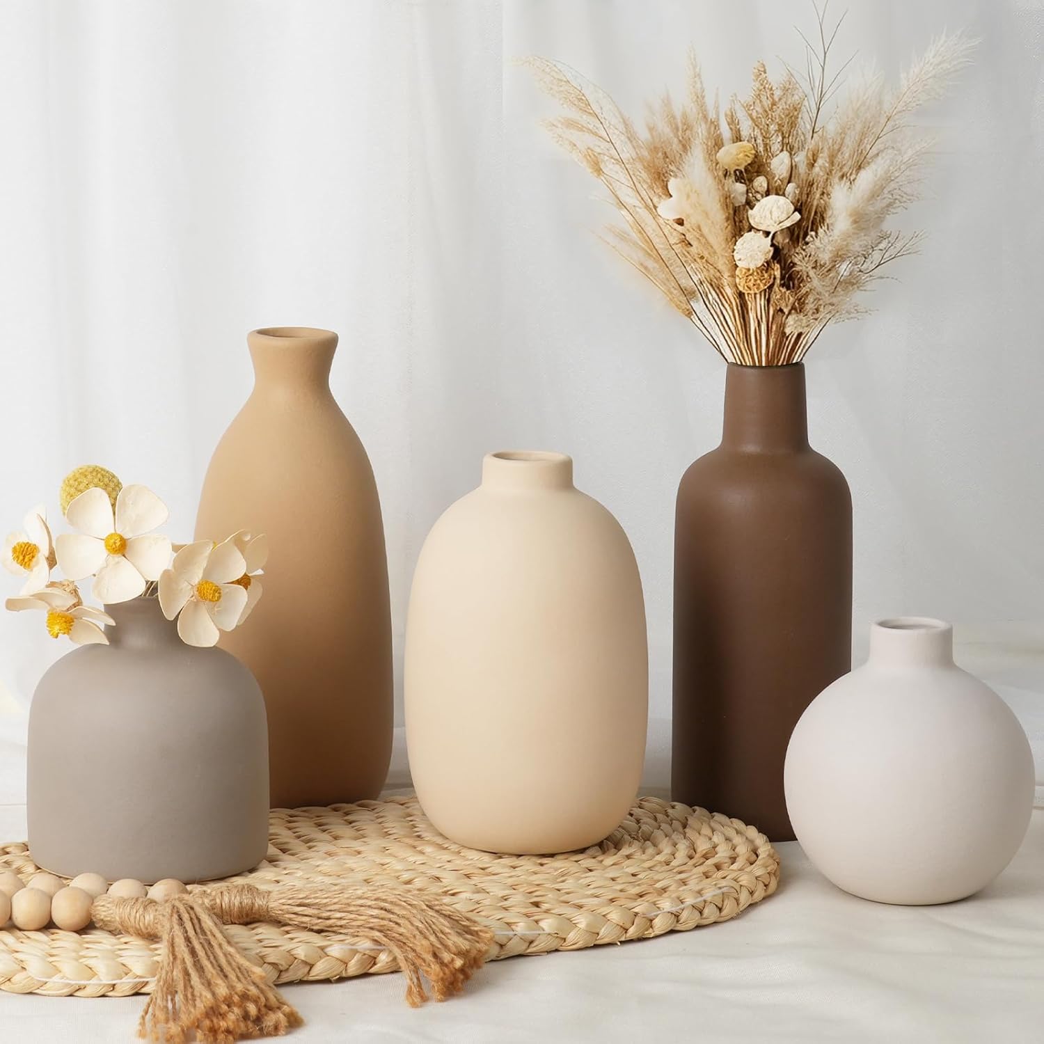 Modern Ceramic Vase Set of 5