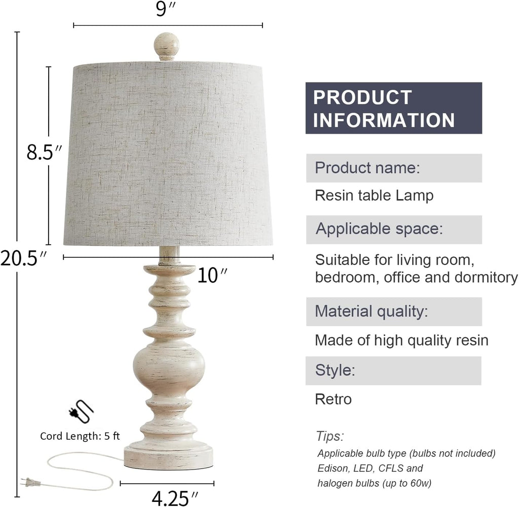 BOBOMOMO Tradition 20.5" Rustic Table Lamp Set of 2