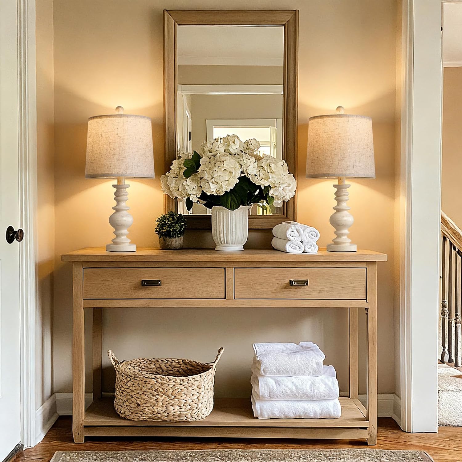 BOBOMOMO Tradition 20.5" Rustic Table Lamp Set of 2