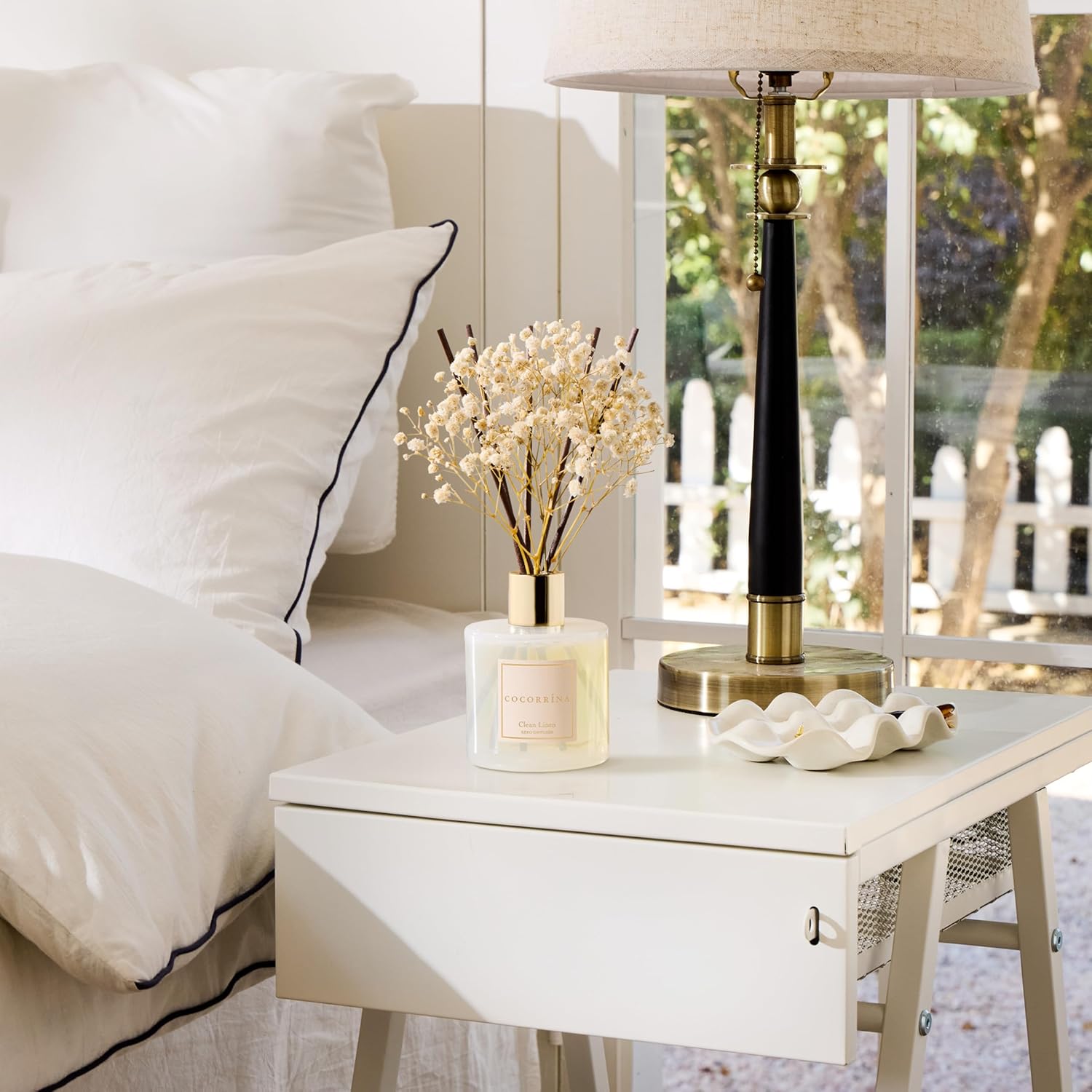 Cocorrína Reed Diffuser Set, Clean Linen 6.7 fl oz Scented Diffuser with Sticks